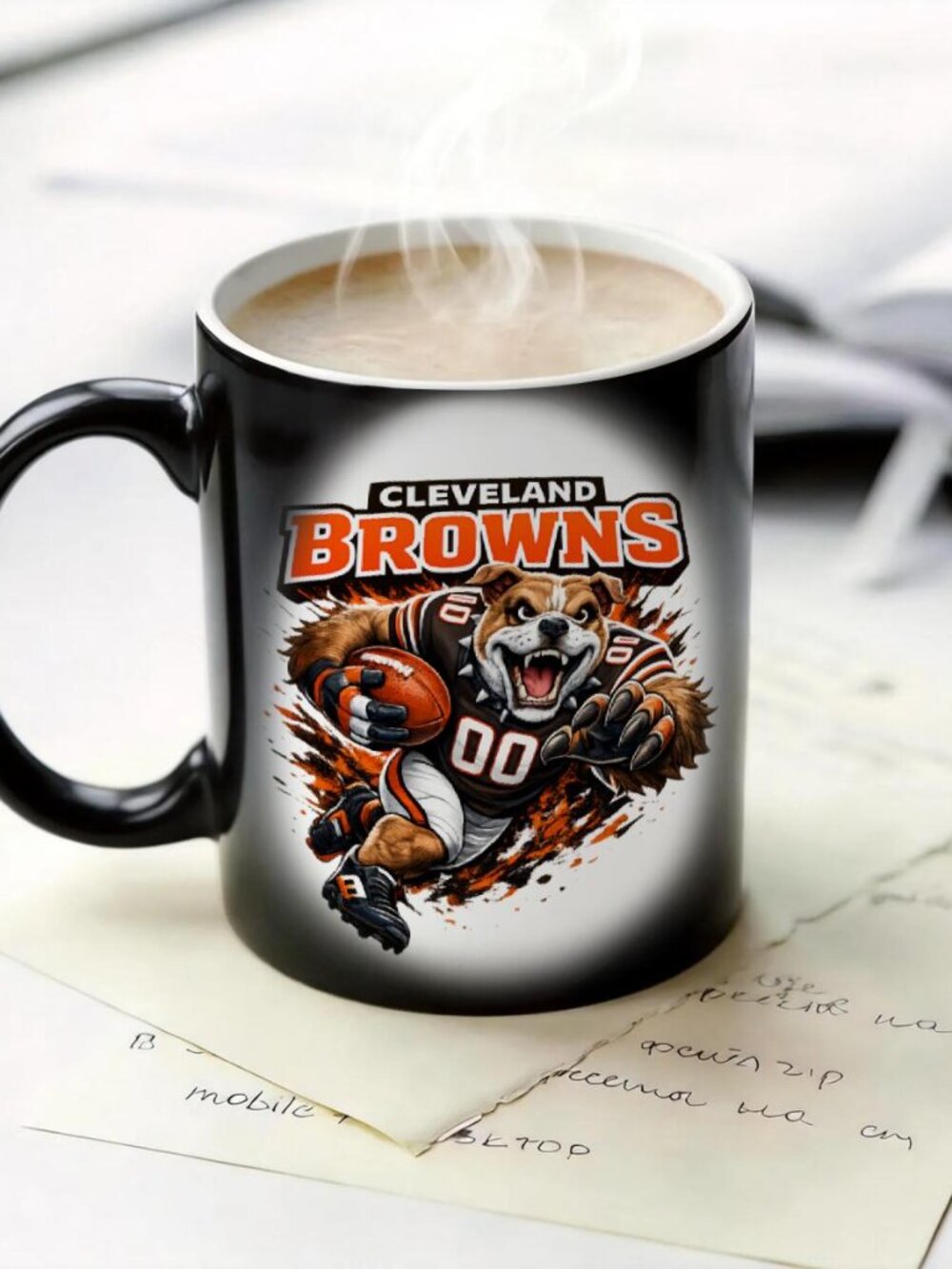 Cleveland Browns Matte Heat Changing Mug NFL Fan Cup 11oz